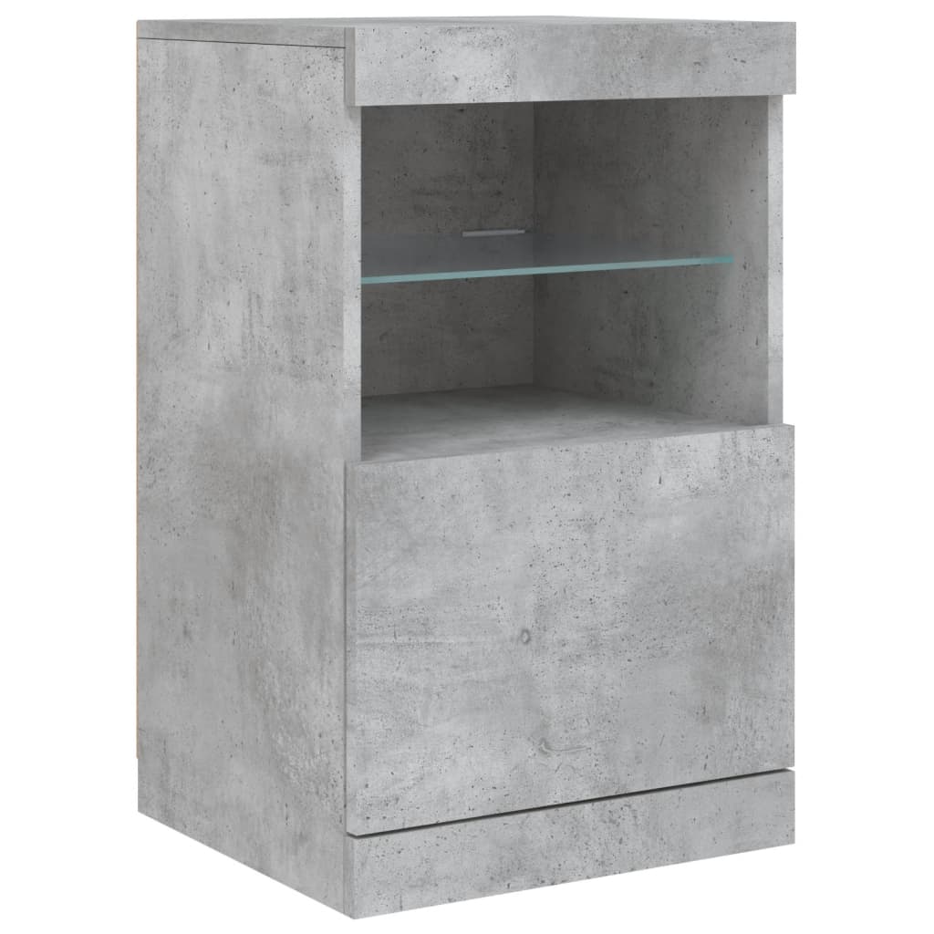Buffet avec lumières LED gris béton 123x37x67 cm - XIOS