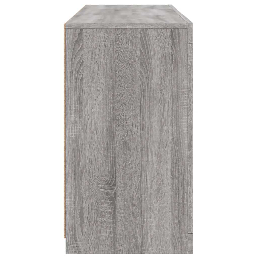 Buffet avec lumières LED sonoma gris 123x37x67 cm