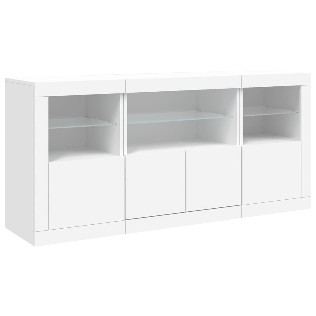 Buffet avec lumières LED blanc 142,5x37x67 cm - XIOS
