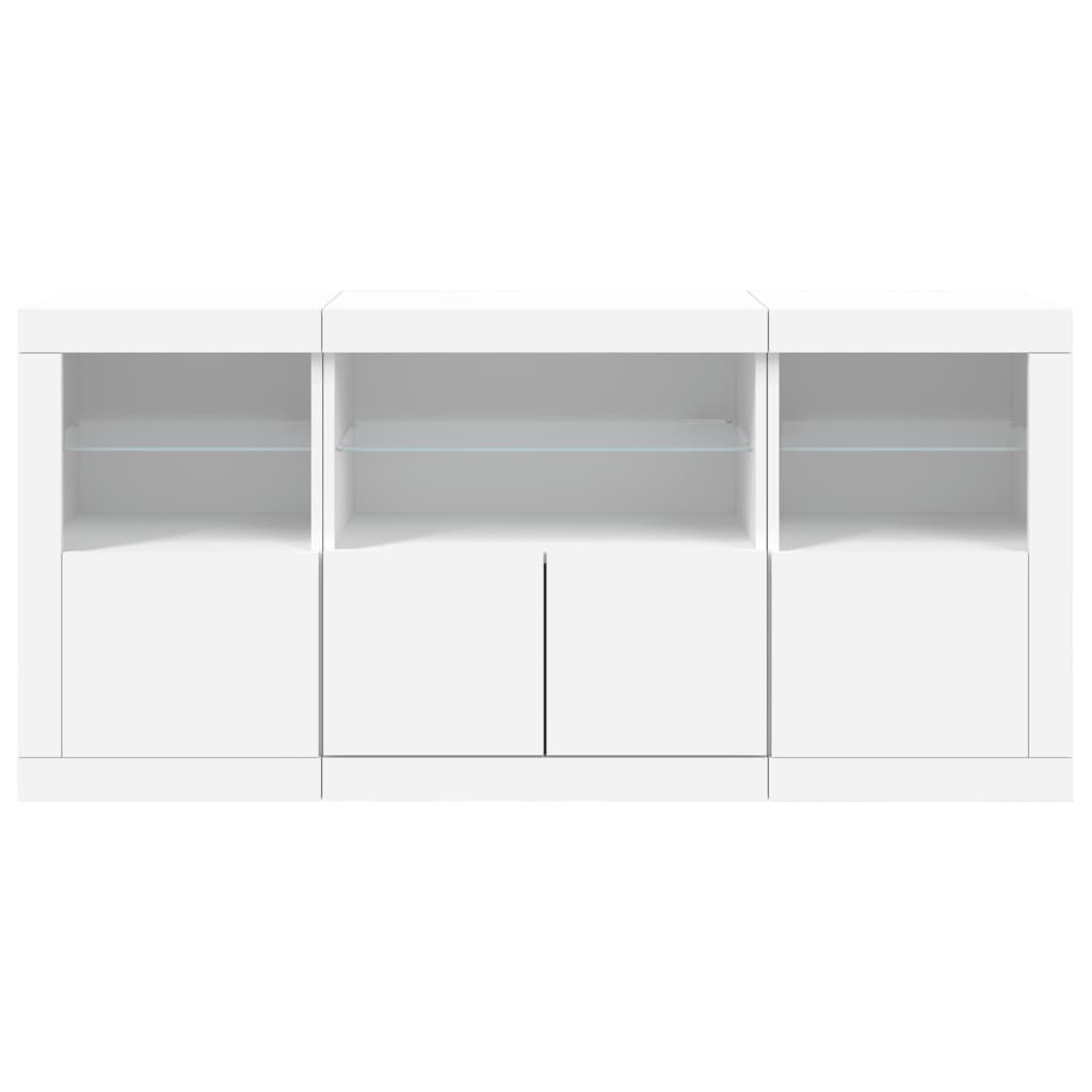 Buffet avec lumières LED blanc 142,5x37x67 cm - XIOS