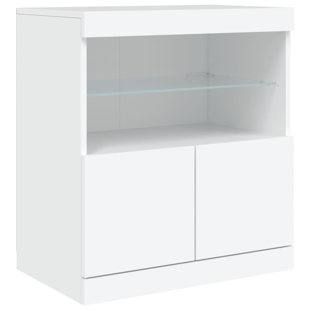 Buffet avec lumières LED blanc 142,5x37x67 cm - XIOS