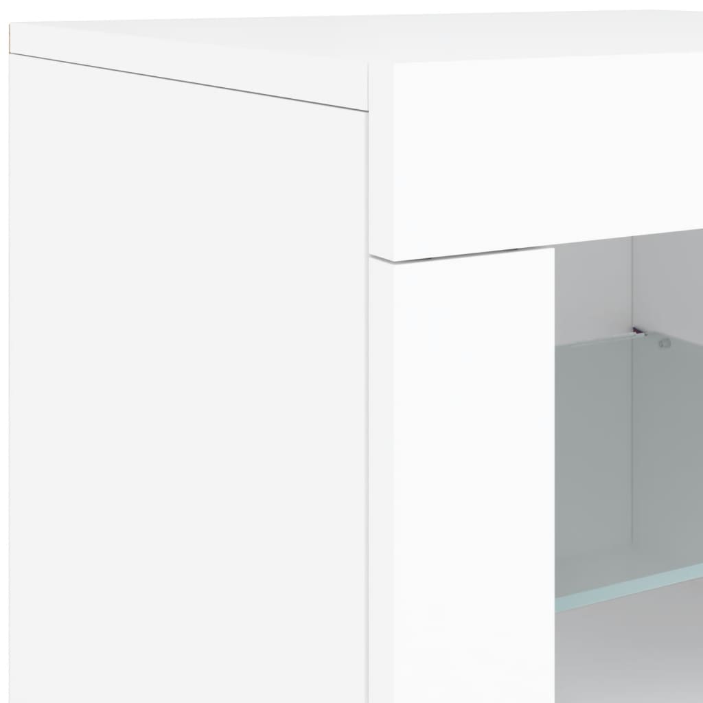 Buffet avec lumières LED blanc 142,5x37x67 cm - XIOS