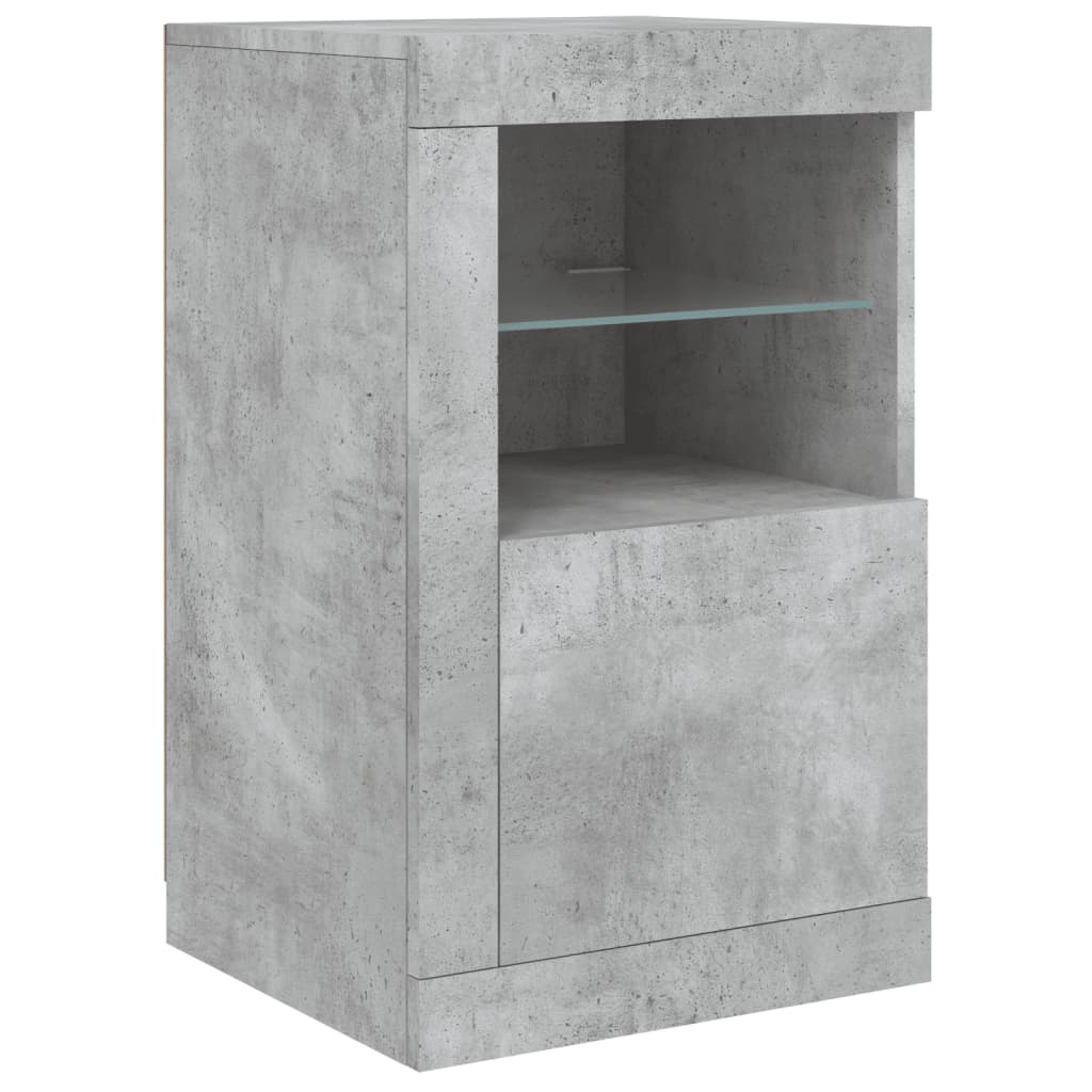 Buffet avec lumières LED gris béton 142,5x37x67 cm - XIOS