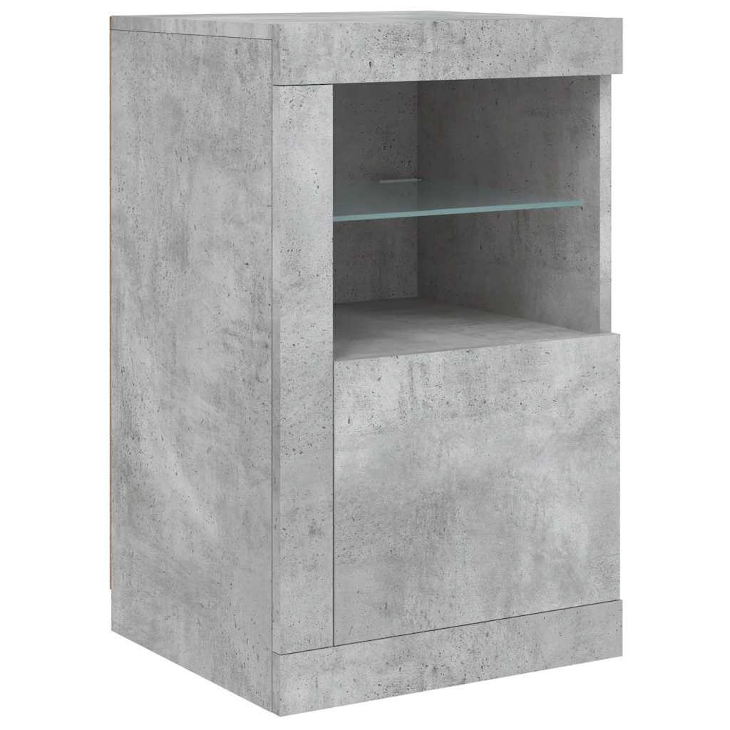 Buffet avec lumières LED gris béton 142,5x37x67 cm - XIOS