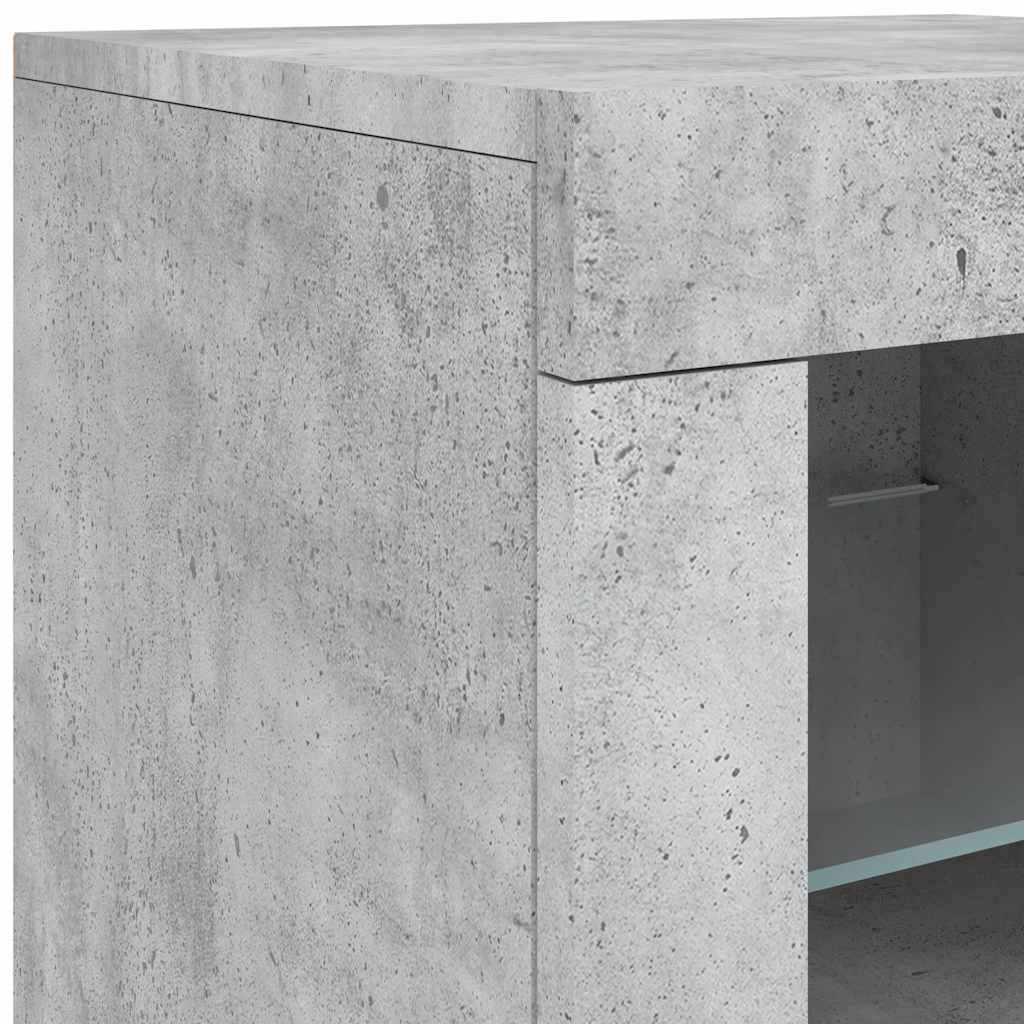 Buffet avec lumières LED gris béton 142,5x37x67 cm - XIOS