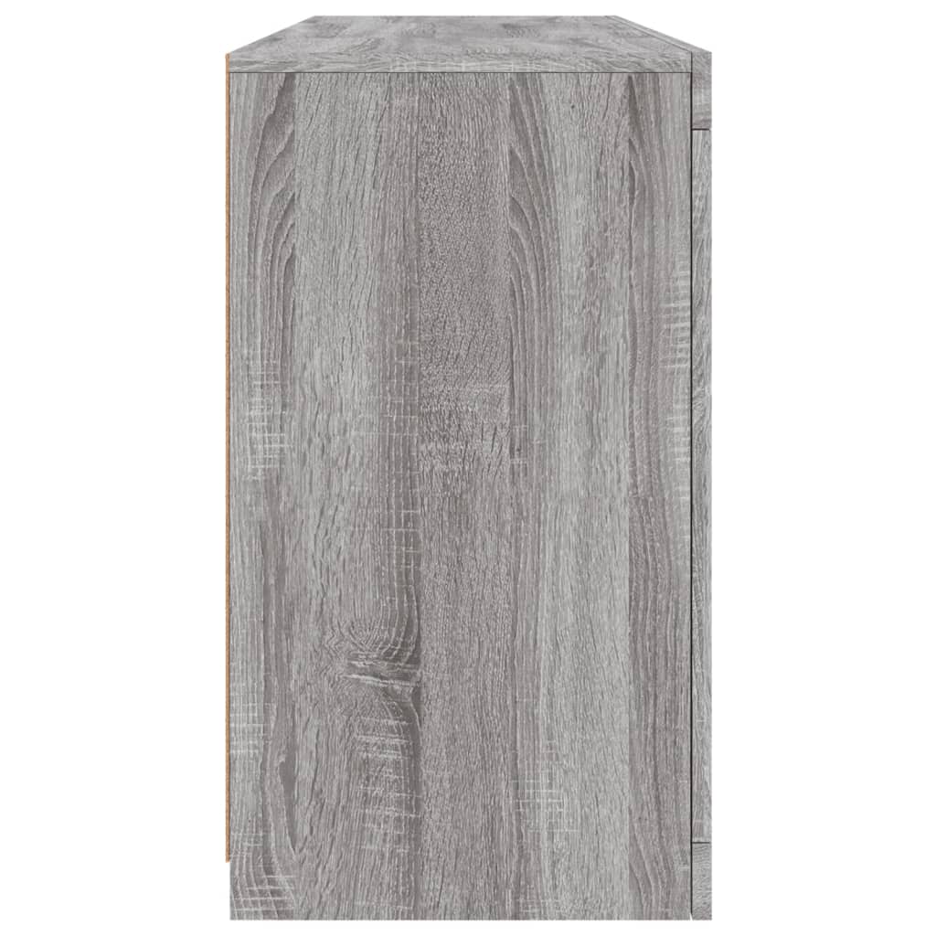 Buffet avec lumières LED sonoma gris 142,5x37x67 cm