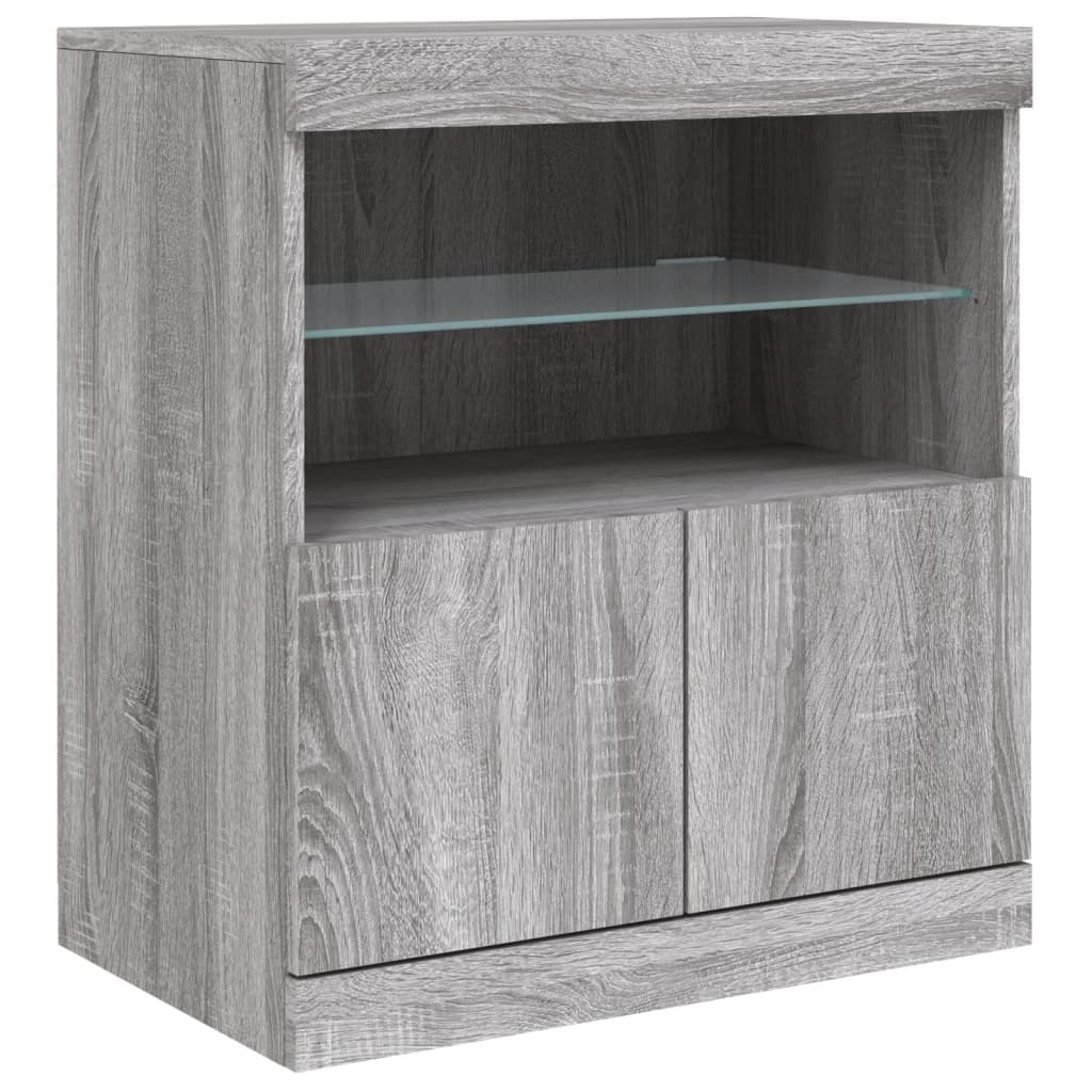 Buffet avec lumières LED sonoma gris 142,5x37x67 cm - XIOS