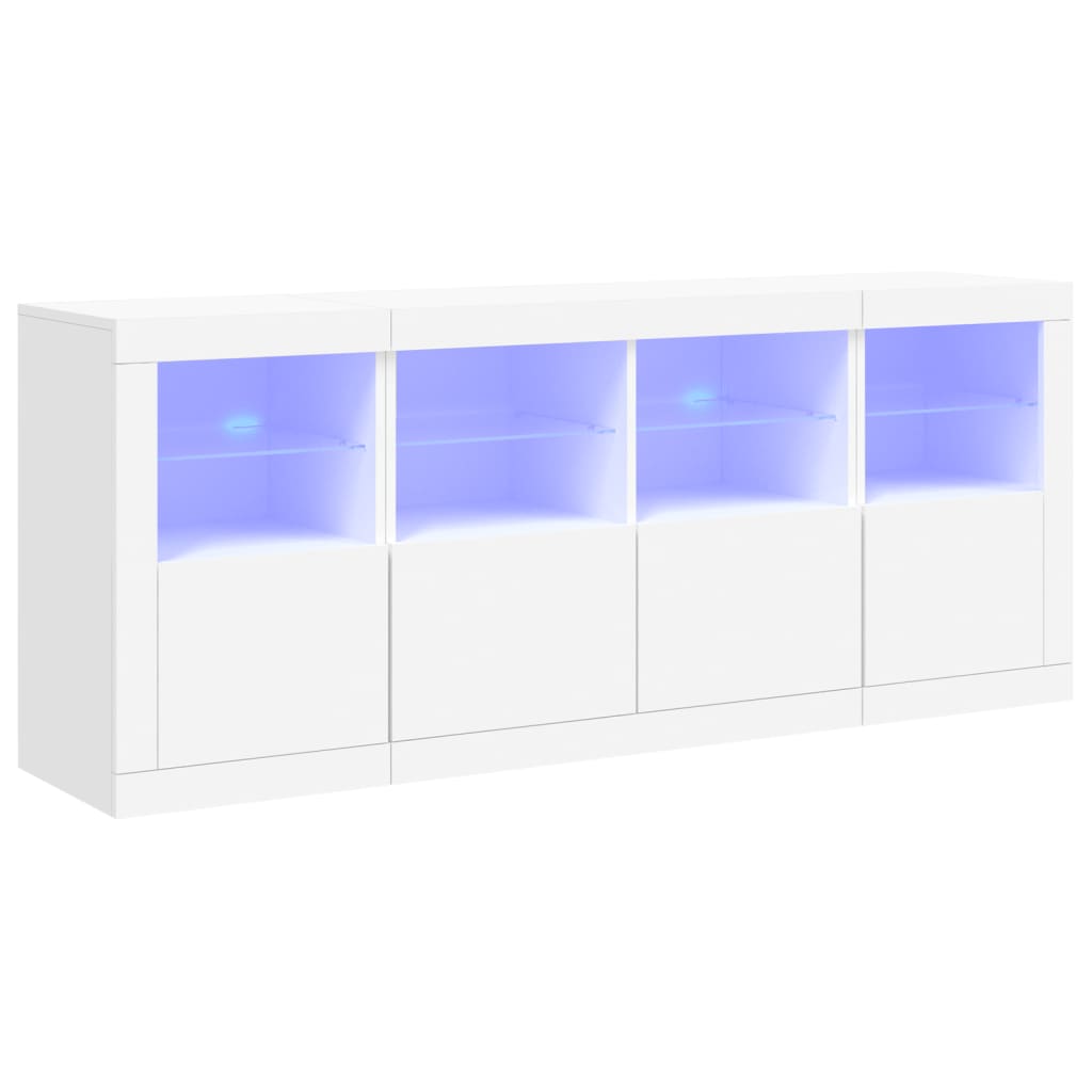 Buffet avec lumières LED blanc 163x37x67 cm - XIOS