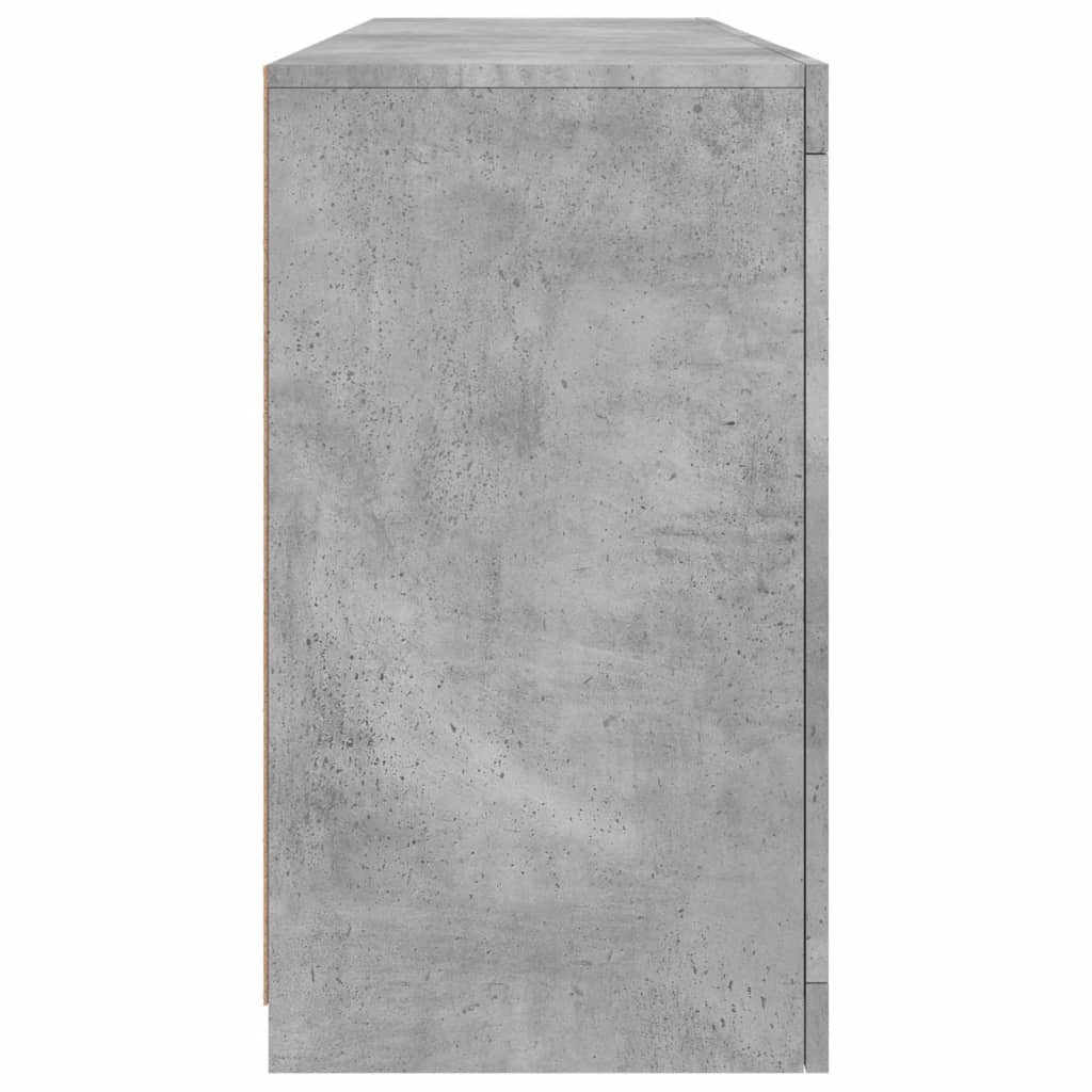 Buffet avec lumières LED gris béton 163x37x67 cm - XIOS