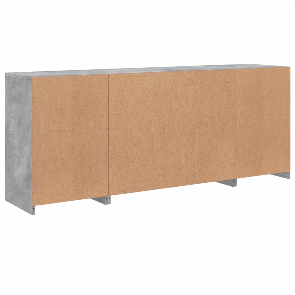 Buffet avec lumières LED gris béton 163x37x67 cm - XIOS