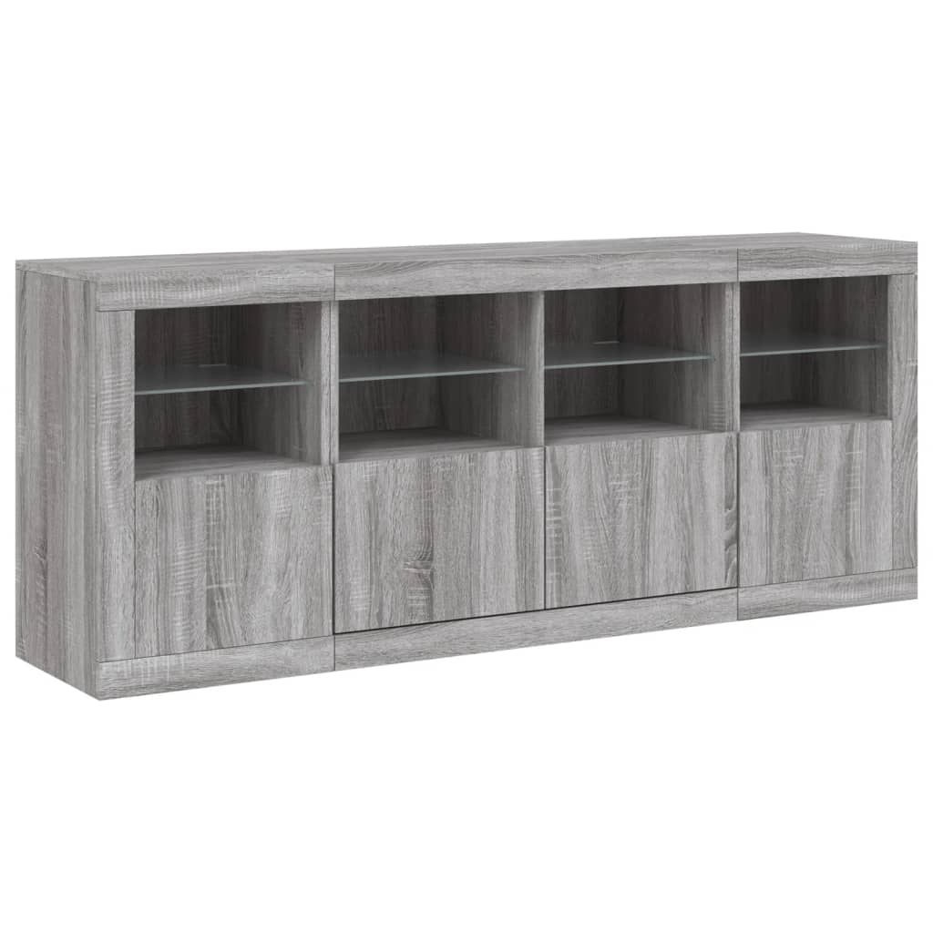 Buffet avec lumières LED sonoma gris 163x37x67 cm - XIOS