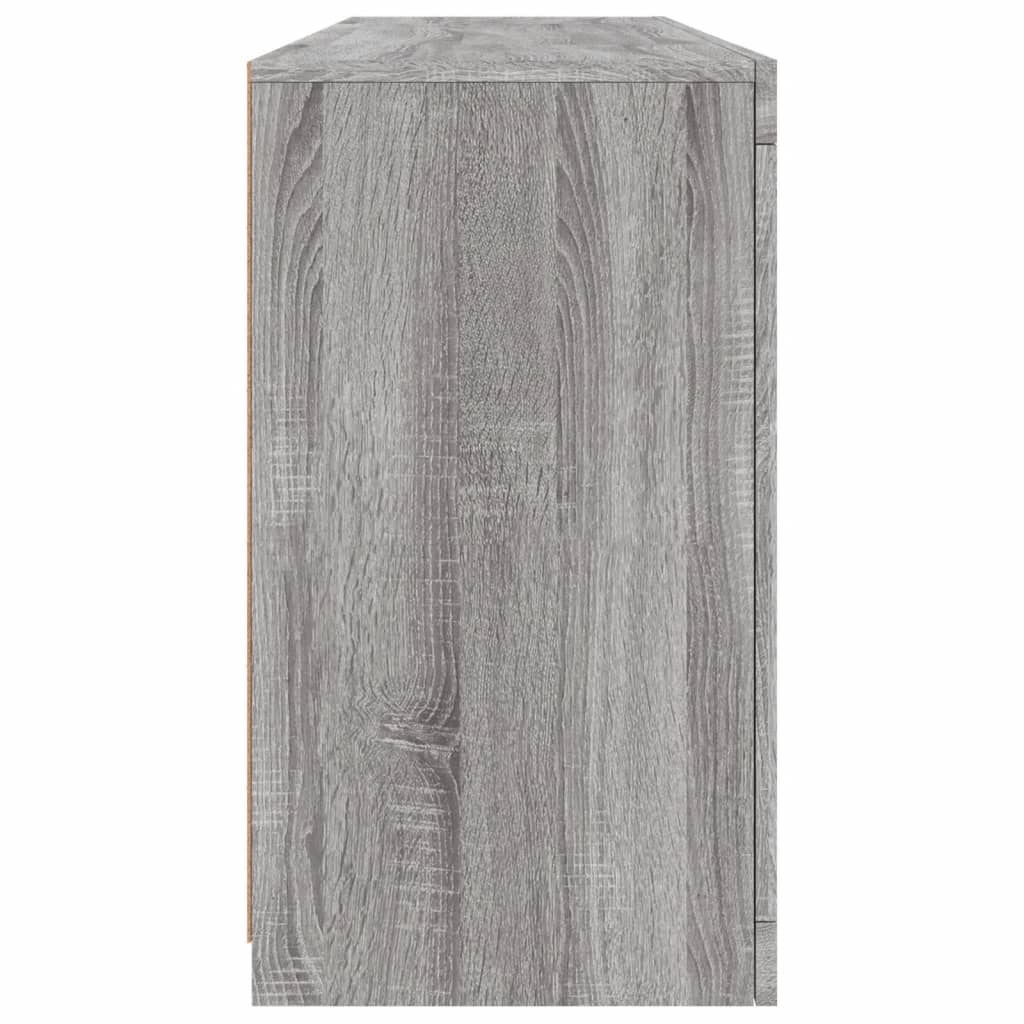 Buffet avec lumières LED sonoma gris 163x37x67 cm
