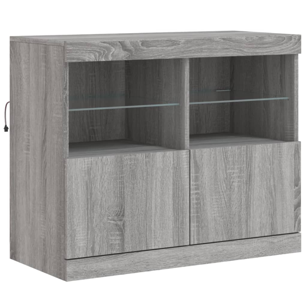 Buffet avec lumières LED sonoma gris 163x37x67 cm - XIOS