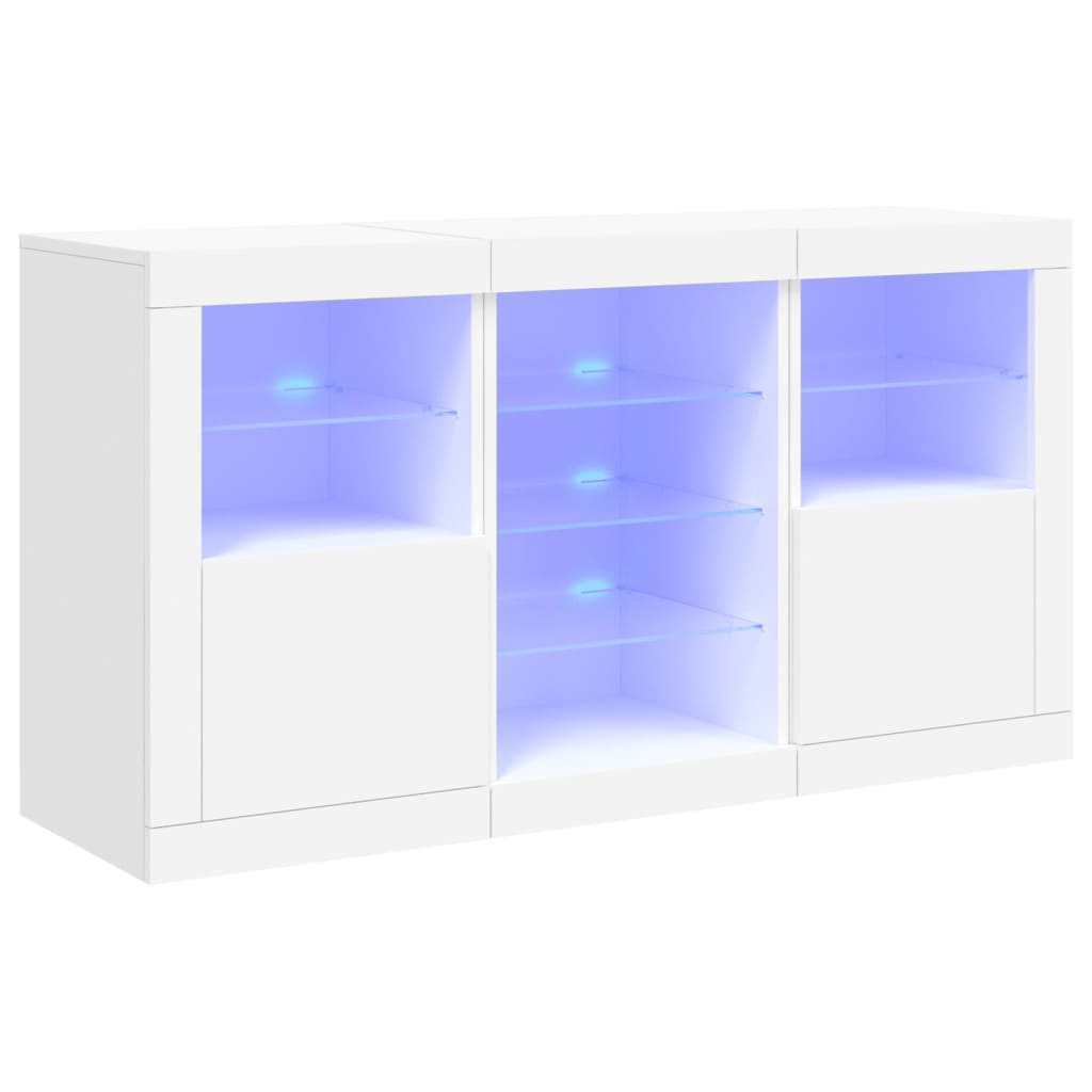 Buffet avec lumières LED blanc 123x37x67 cm - XIOS