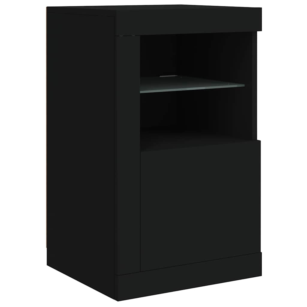 Buffet avec lumières LED noir 123x37x67 cm - XIOS
