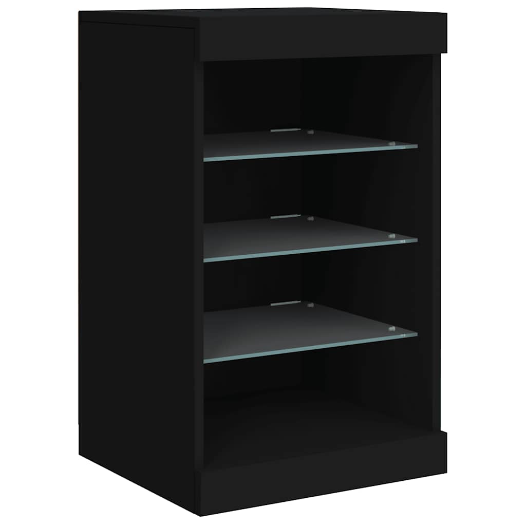 Buffet avec lumières LED noir 123x37x67 cm - XIOS