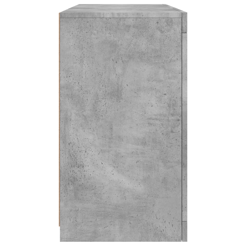 Buffet avec lumières LED gris béton 123x37x67 cm - XIOS