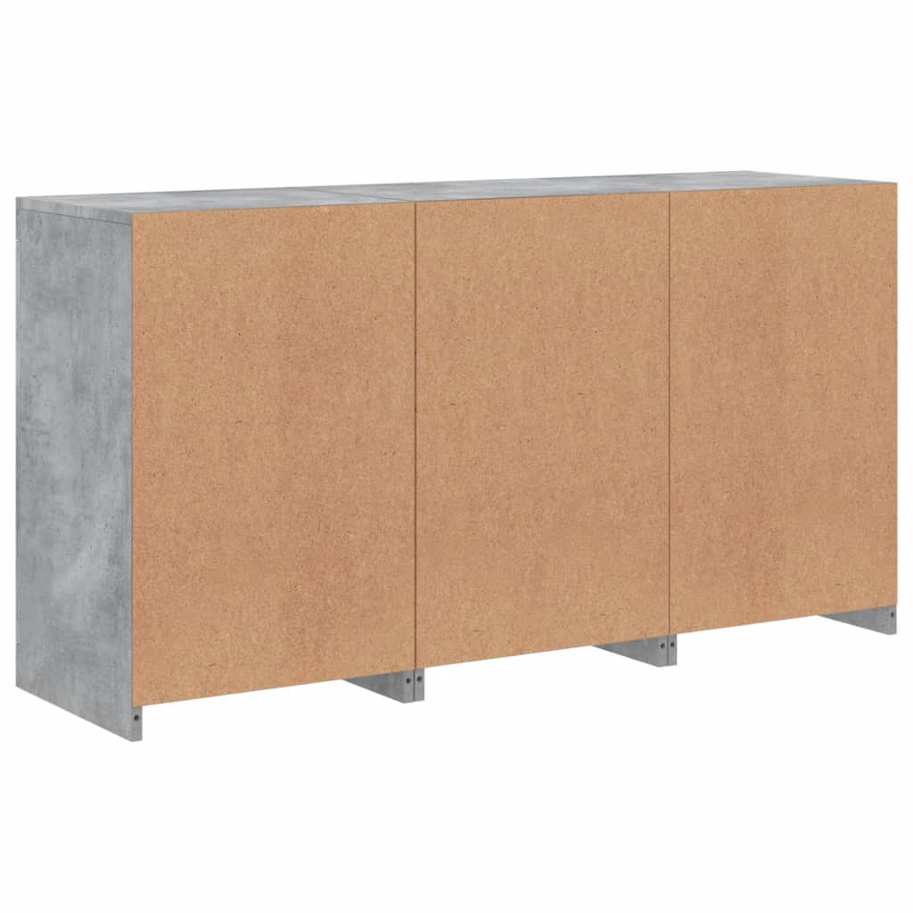 Buffet avec lumières LED gris béton 123x37x67 cm - XIOS
