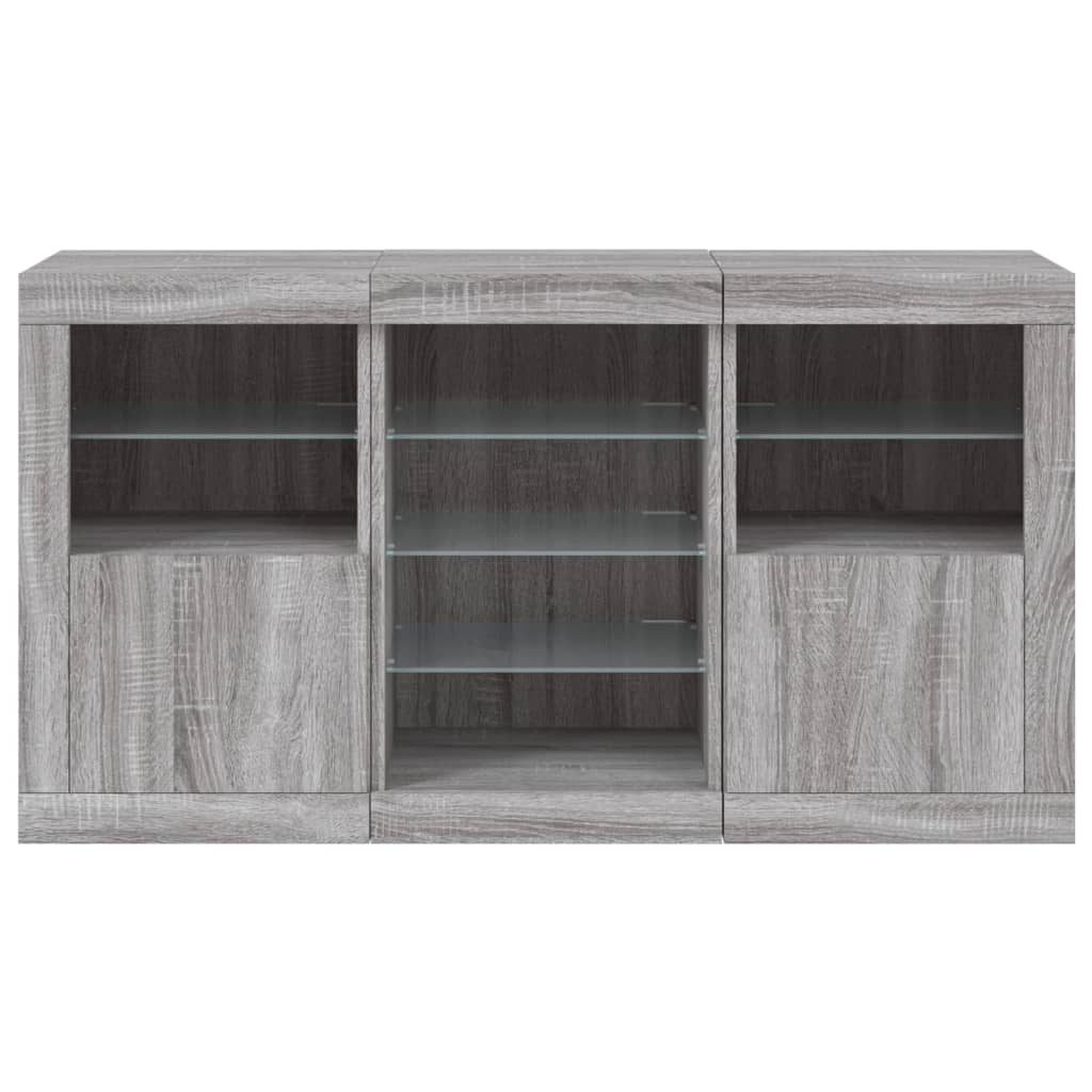 Buffet avec lumières LED sonoma gris 123x37x67 cm - XIOS