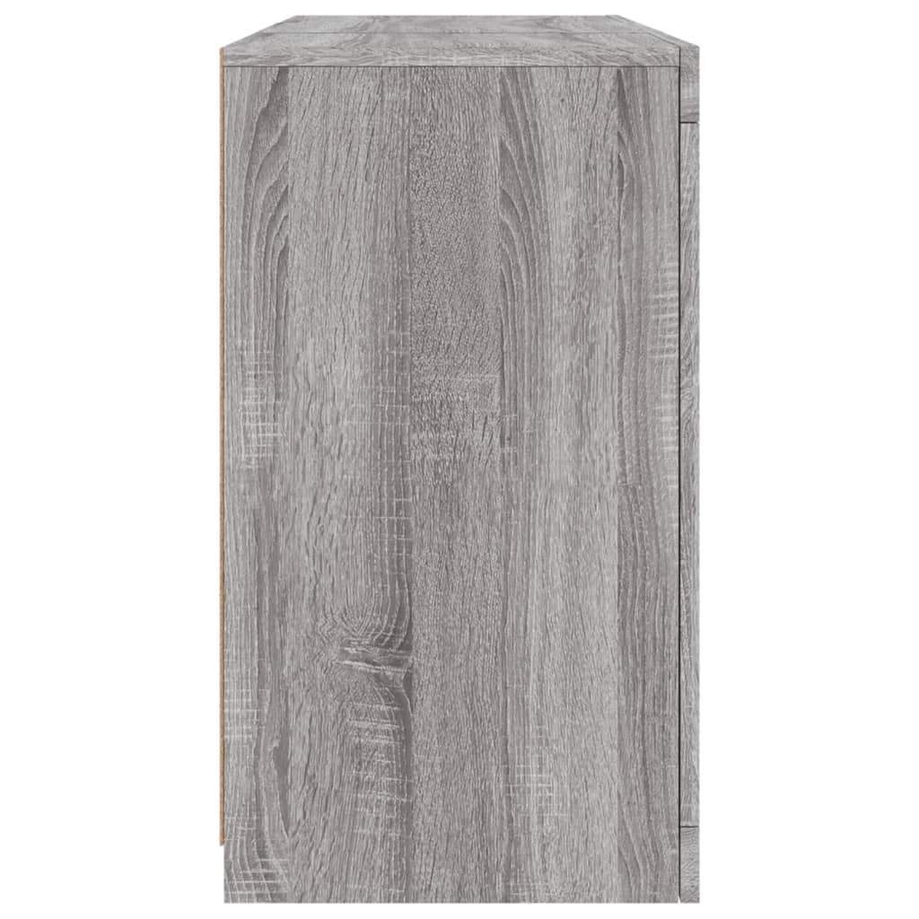 Buffet avec lumières LED sonoma gris 123x37x67 cm