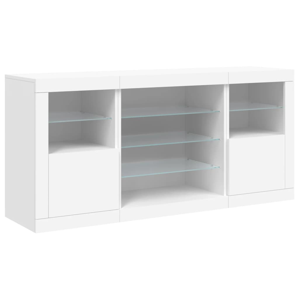 Buffet avec lumières LED blanc 142,5x37x67 cm - XIOS
