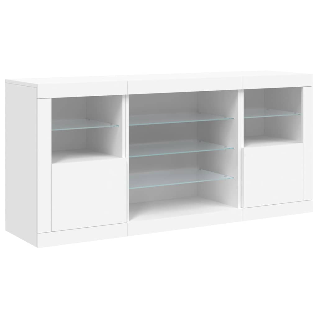 Buffet avec lumières LED blanc 142,5x37x67 cm - XIOS