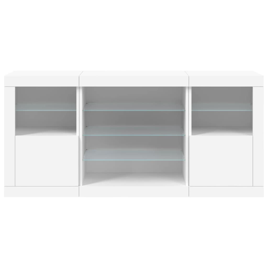 Buffet avec lumières LED blanc 142,5x37x67 cm - XIOS