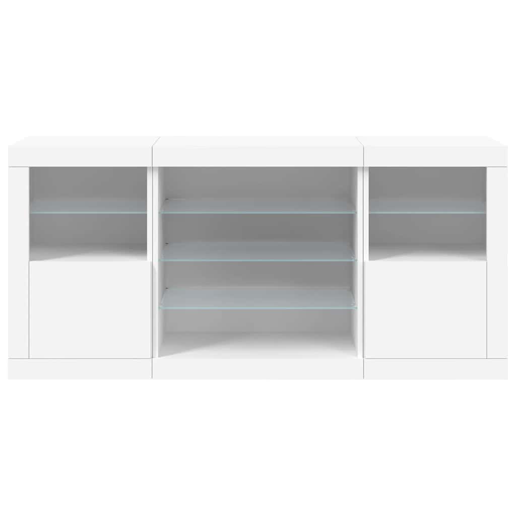 Buffet avec lumières LED blanc 142,5x37x67 cm - XIOS