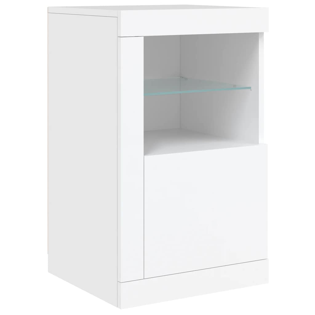 Buffet avec lumières LED blanc 142,5x37x67 cm - XIOS