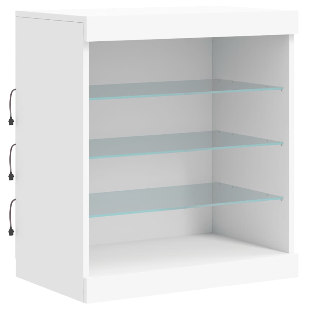 Buffet avec lumières LED blanc 142,5x37x67 cm - XIOS