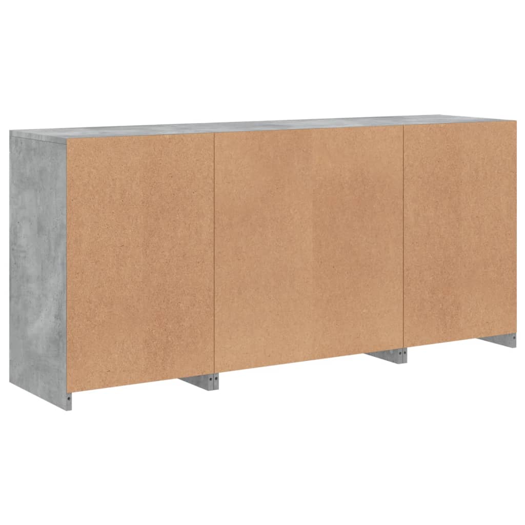 Buffet avec lumières LED gris béton 142,5x37x67 cm - XIOS