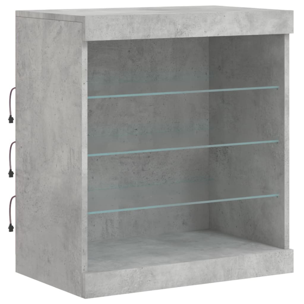 Buffet avec lumières LED gris béton 142,5x37x67 cm - XIOS