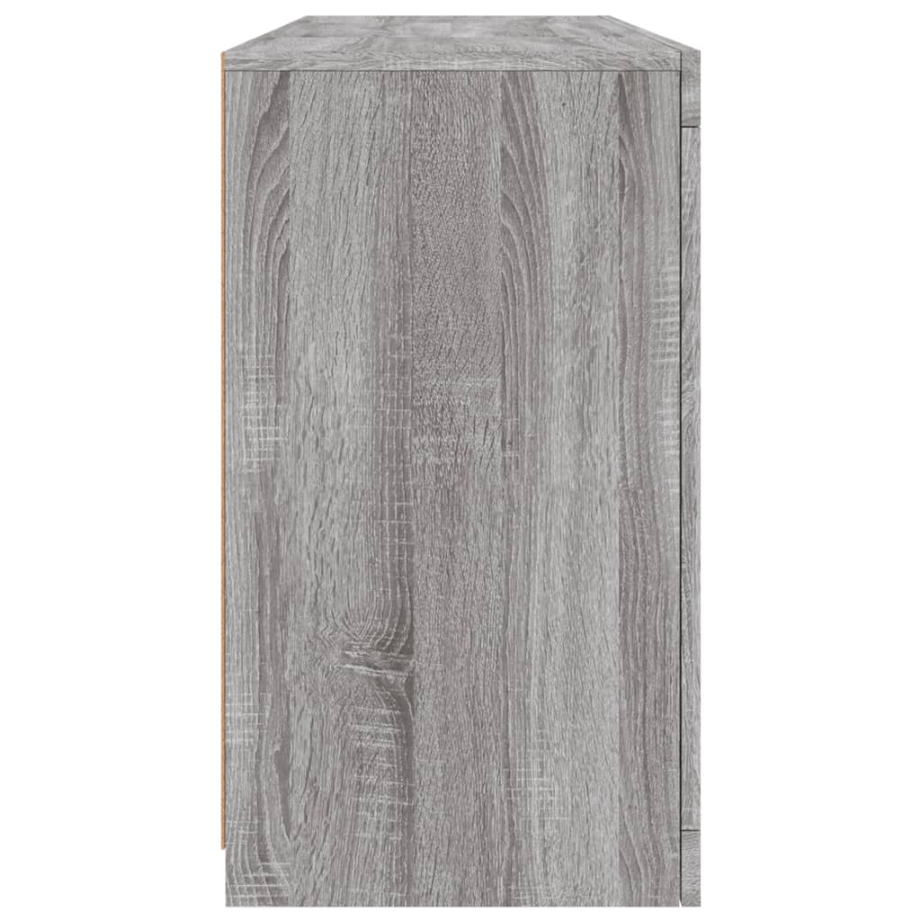 Buffet avec lumières LED sonoma gris 142,5x37x67 cm