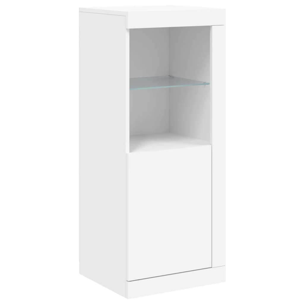 Buffets avec lumières LED 3 pcs blanc bois d'ingénierie - XIOS