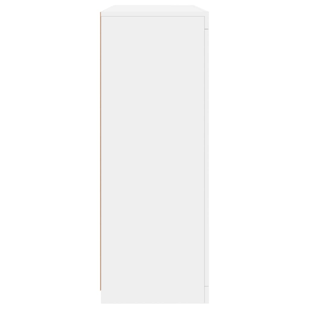 Buffets avec lumières LED 3 pcs blanc bois d'ingénierie