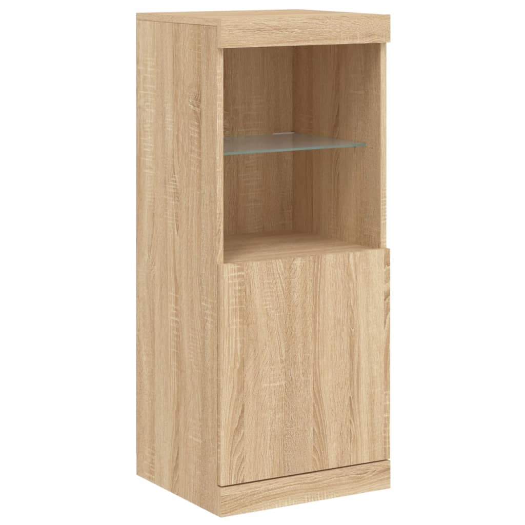 Buffets avec lumières LED 3 pcs chêne sonoma bois d'ingénierie - XIOS