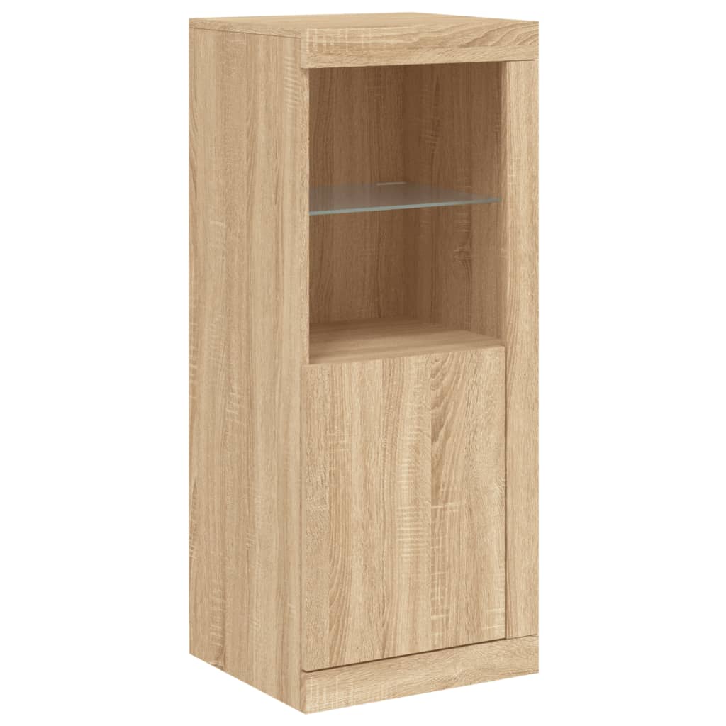 Buffets avec lumières LED 3 pcs chêne sonoma bois d'ingénierie - XIOS