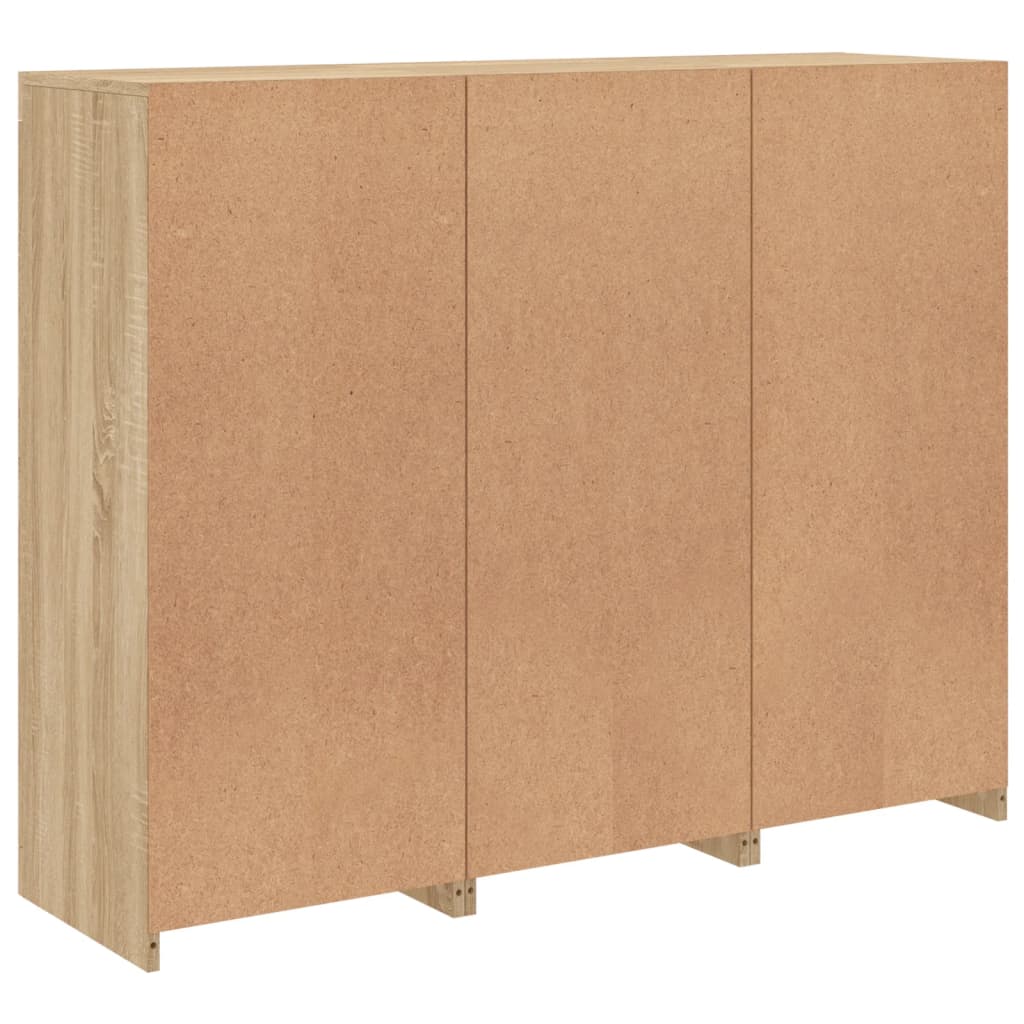 Buffets avec lumières LED 3 pcs chêne sonoma bois d'ingénierie - XIOS