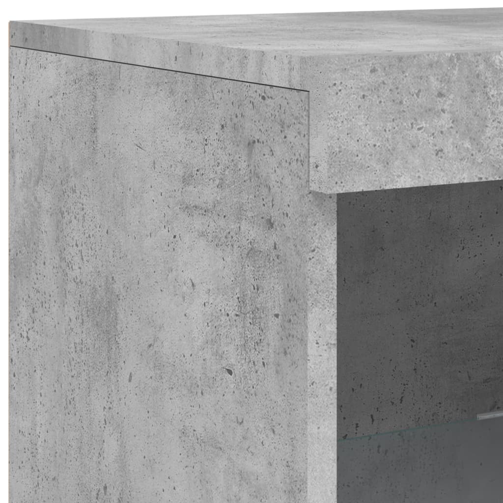 Buffets avec lumières LED 3 pcs gris béton bois d'ingénierie - XIOS