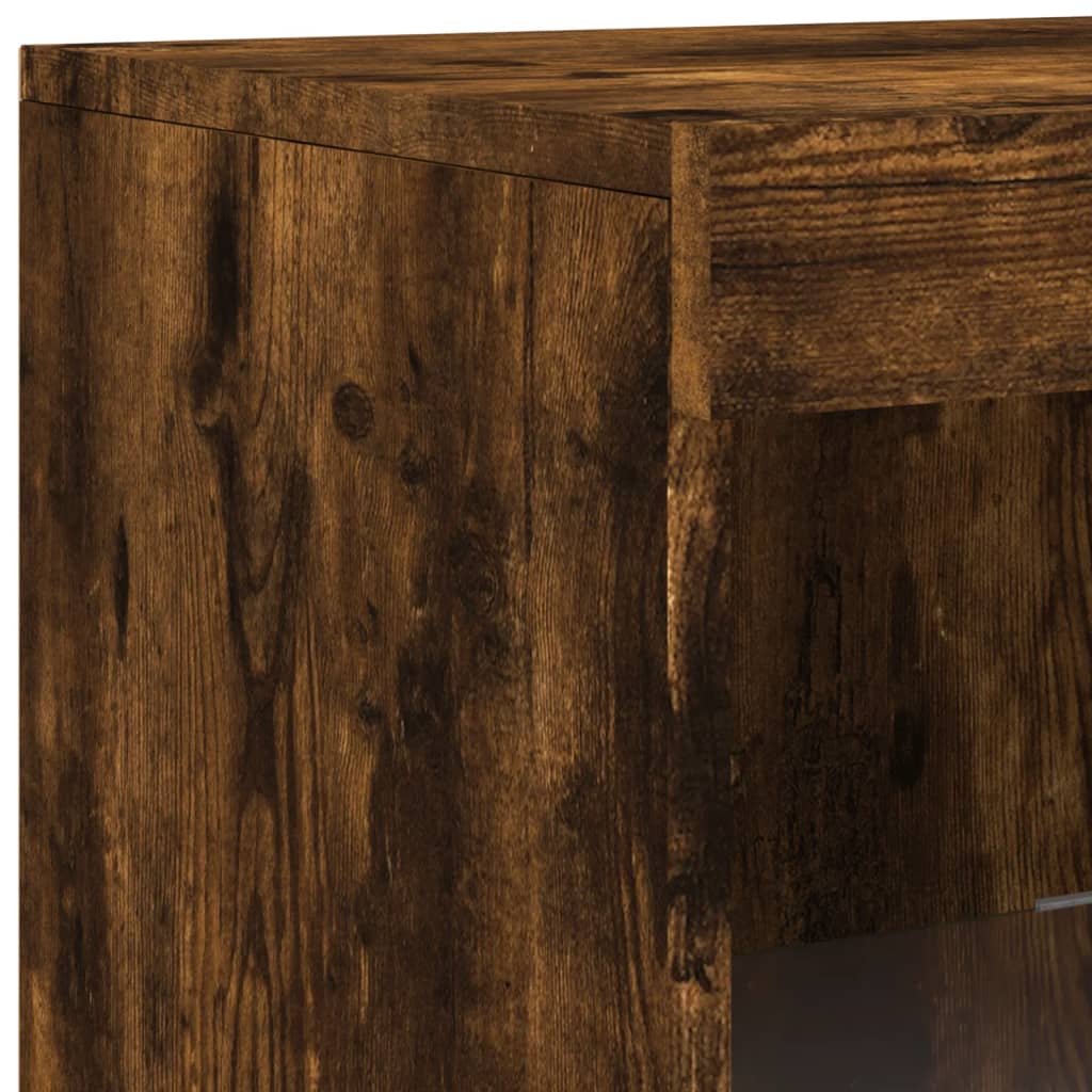 Buffets avec lumières LED 3 pcs chêne fumé bois d'ingénierie - XIOS