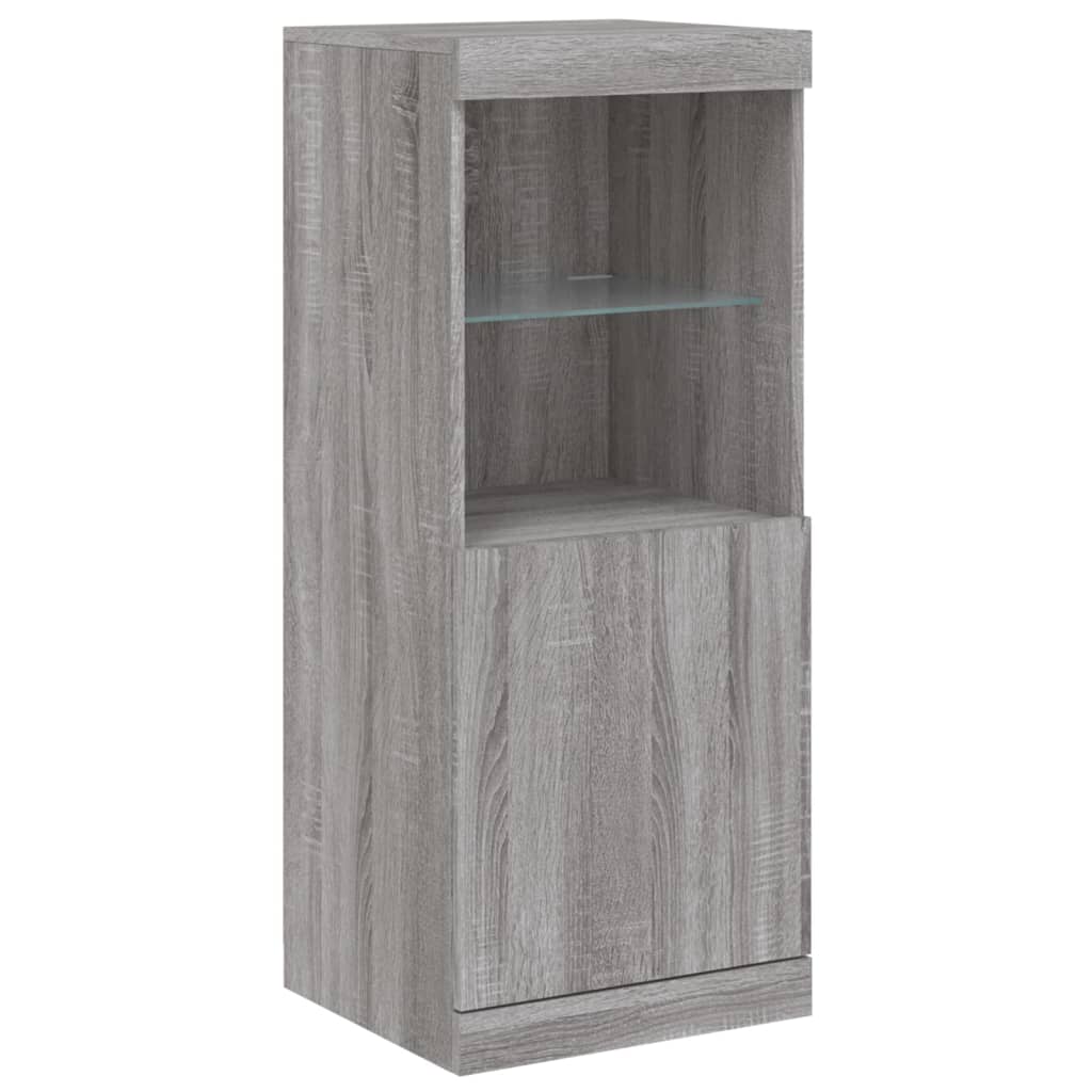 Buffets avec lumières LED 3 pcs sonoma gris bois d'ingénierie - XIOS