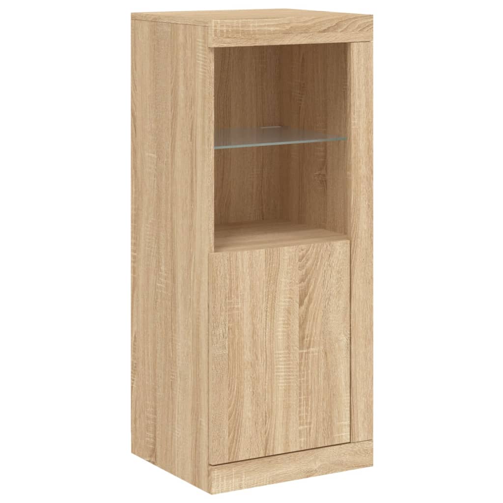 Buffets avec lumières LED 3 pcs chêne sonoma bois d'ingénierie - XIOS
