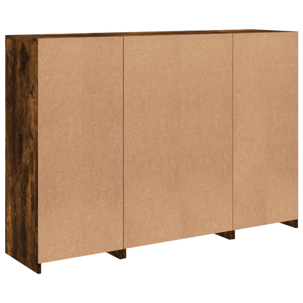 Buffets avec lumières LED 3 pcs chêne fumé bois d'ingénierie - XIOS