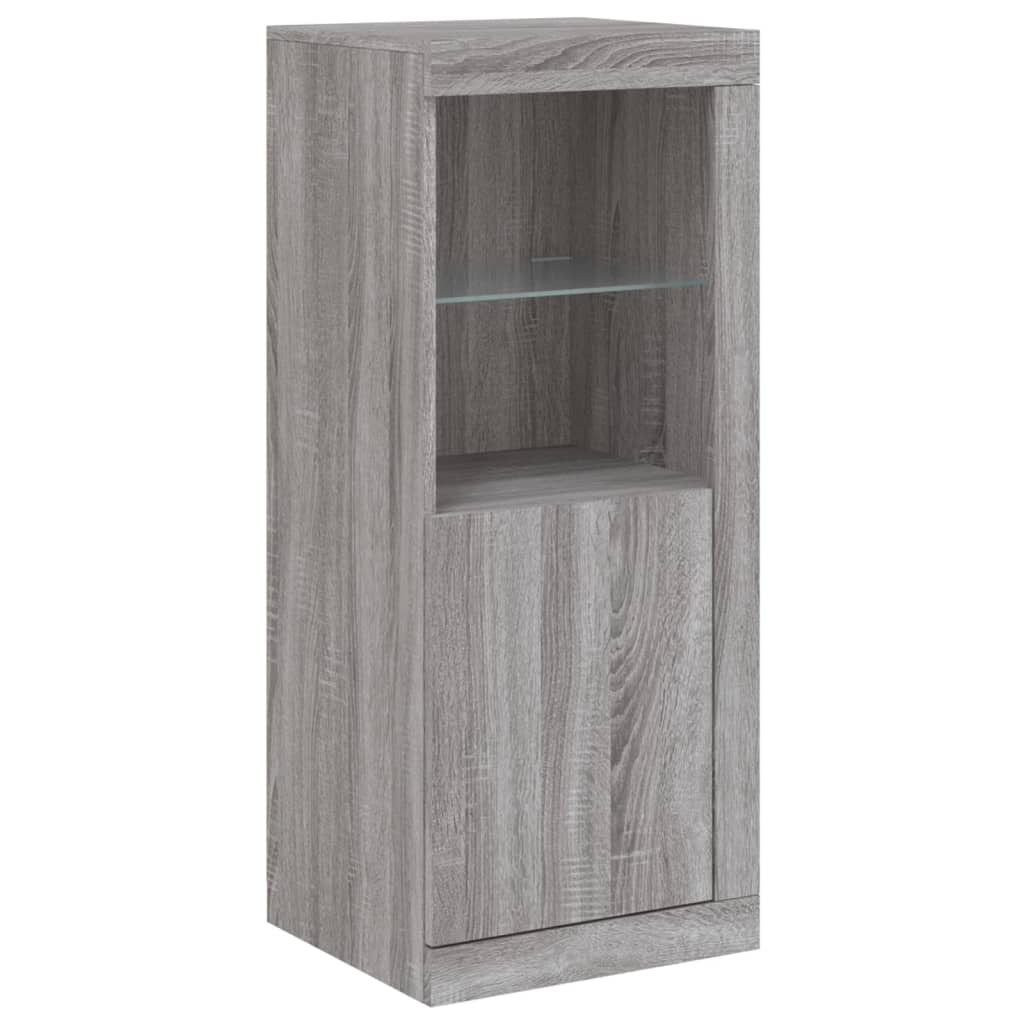Buffets avec lumières LED 3 pcs sonoma gris bois d'ingénierie - XIOS
