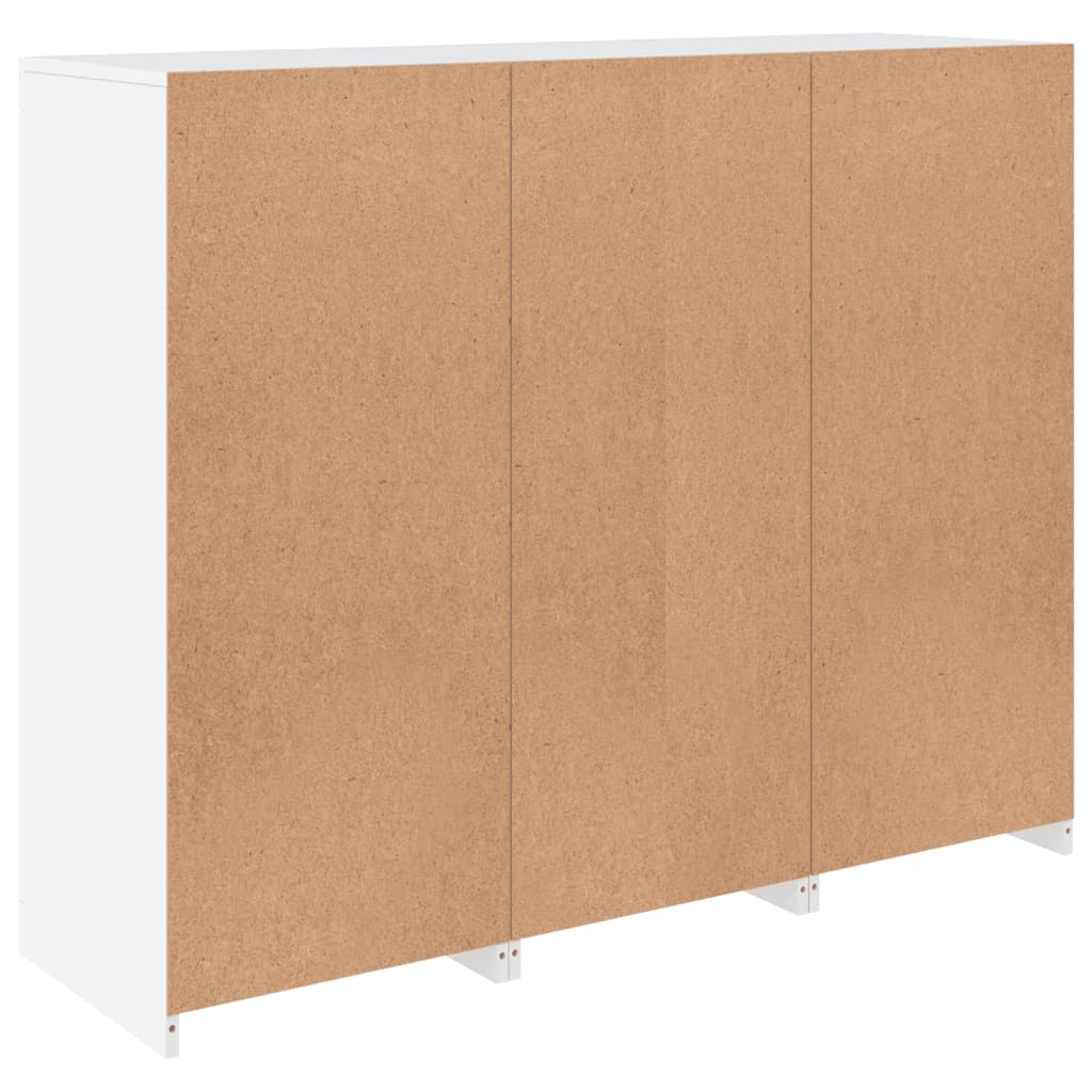 Buffets avec lumières LED 3 pcs blanc bois d'ingénierie - XIOS