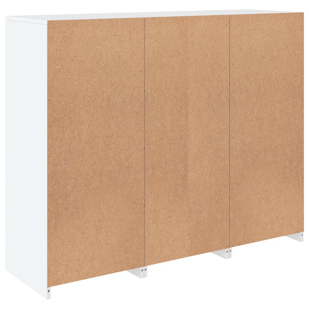Buffets avec lumières LED 3 pcs blanc bois d'ingénierie - XIOS