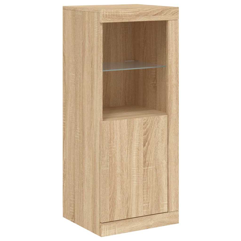 Buffets avec lumières LED 3 pcs chêne sonoma bois d'ingénierie - XIOS