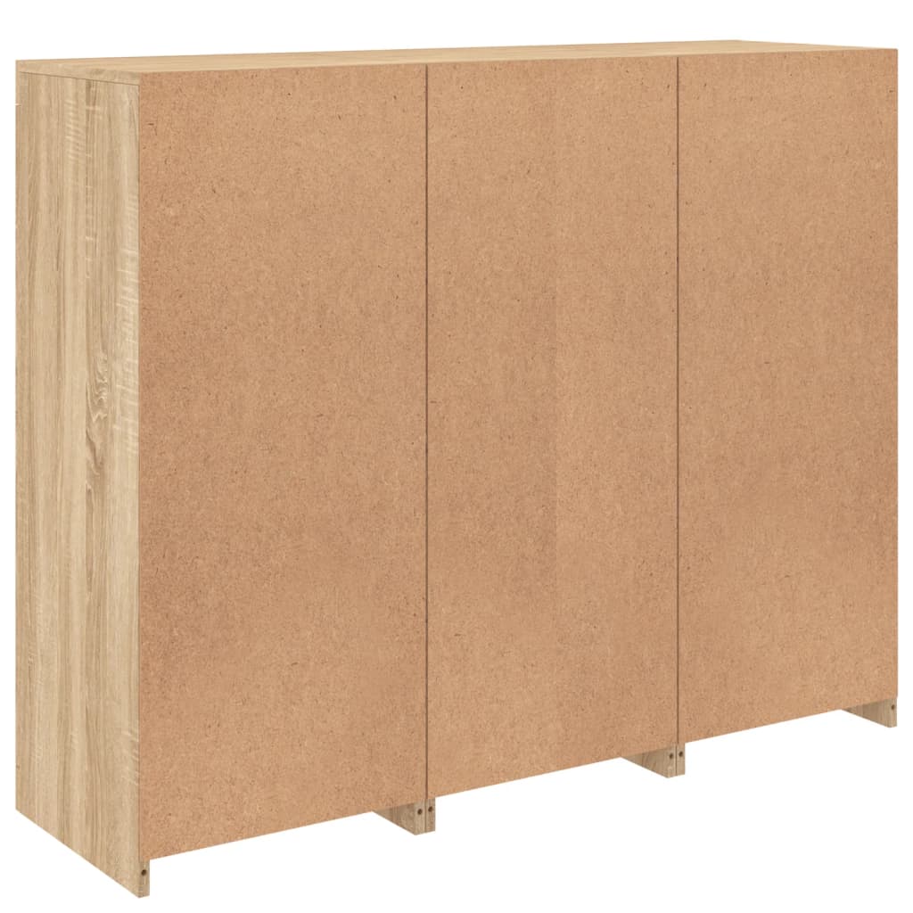 Buffets avec lumières LED 3 pcs chêne sonoma bois d'ingénierie - XIOS