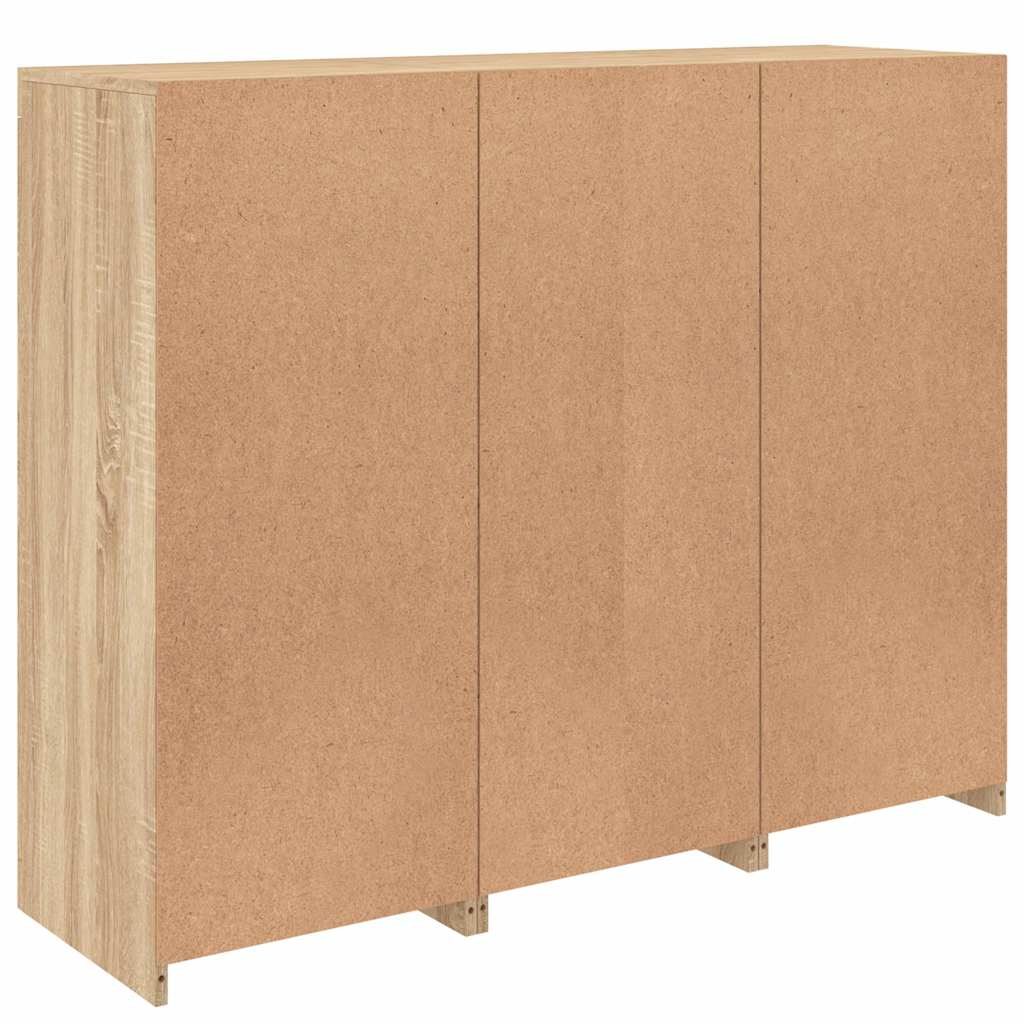 Buffets avec lumières LED 3 pcs chêne sonoma bois d'ingénierie - XIOS
