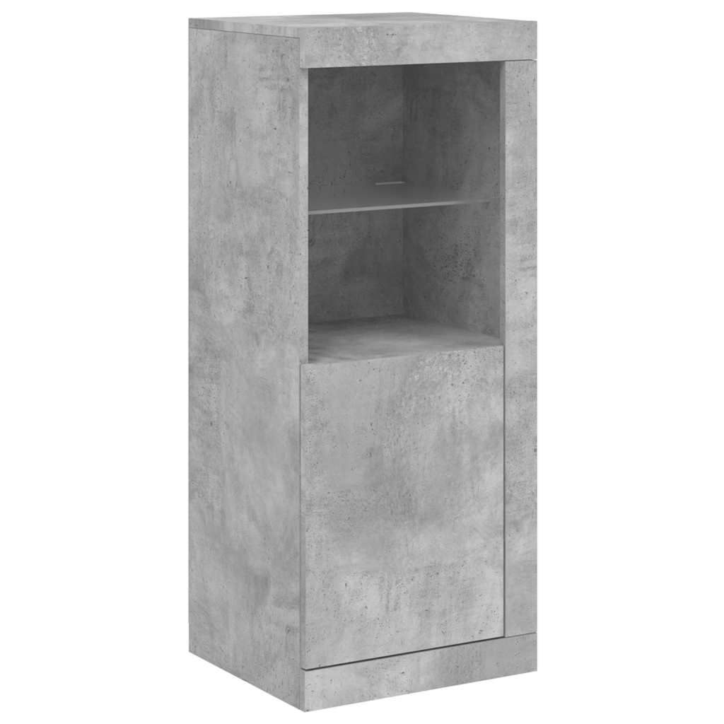 Buffets avec lumières LED 3 pcs gris béton bois d'ingénierie - XIOS